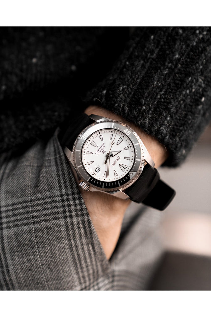 Seiko Shogun Prospex Titanium Divers Automatic White Dial Black Rubber Strap Watch For Men - SPB191J1 Buy Now By Seiko