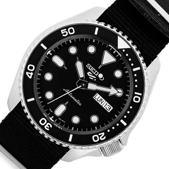 Seiko 5 Sports SKX Automatic Black Dial Black NATO Strap Watch For Men - SRPD55K3 Buy Now By Seiko