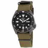 Seiko 5 Sport Automatic Black Dial Green Nylon Strap Watch For Men - SRPD65K4 Buy Now By Seiko