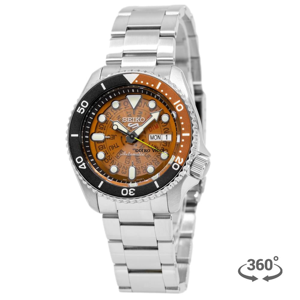 Seiko 5 Sports Sonar Special Edition Brown Dial Silver Steel Strap Watch For Men - SRPJ47K1 Buy Now By Seiko