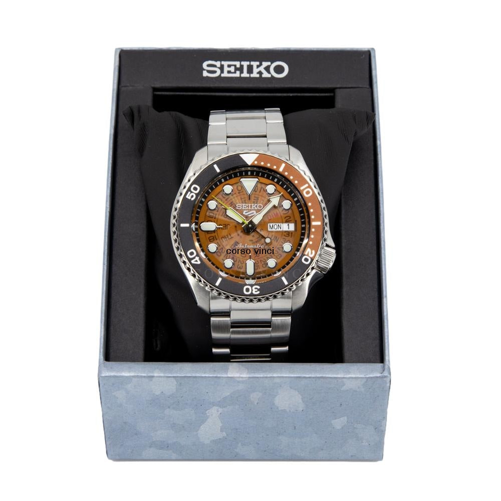 Seiko 5 Sports Sonar Special Edition Brown Dial Silver Steel Strap Watch For Men - SRPJ47K1 Buy Now By Seiko