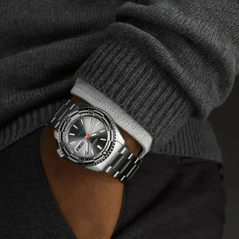 Seiko 5 Sports Special Edition Silver Dial Silver Steel Strap Watch For Men - SRPK09K1 Buy Now By Seiko
