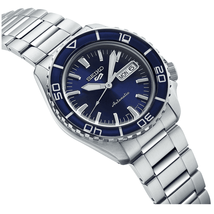 Seiko 5 Sports Automatic Blue Dial Silver Steel Strap Watch for Men - SRPK97K1 Buy Now By Seiko