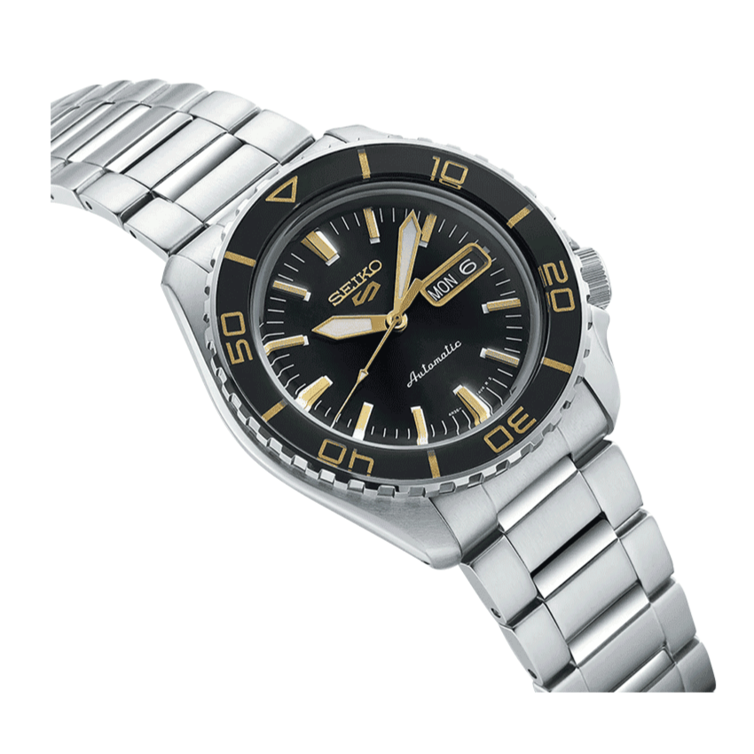 Seiko 5 Sport Automatic SKX Series Black Dial Silver Steel Strap Watch for Men - SRPK99K1 Buy Now By Seiko