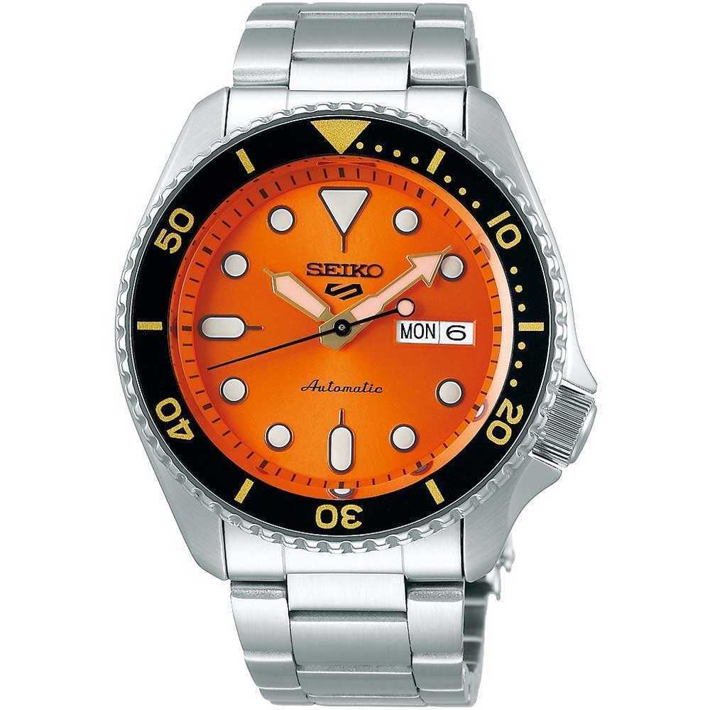 Seiko 5 Sports GMT Automatic Orange Dial Silver Steel Strap Watch For Men - SSK005K1 Buy Now By Seiko