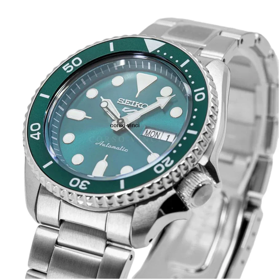 Seiko 5 Sports Automatic Green Dial Silver Steel Strap Watch For Men - SRPD61K1 Buy Now By Seiko