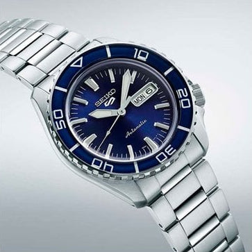 Seiko 5 Sports Automatic Blue Dial Silver Steel Strap Watch for Men - SRPK97K1 Buy Now By Seiko