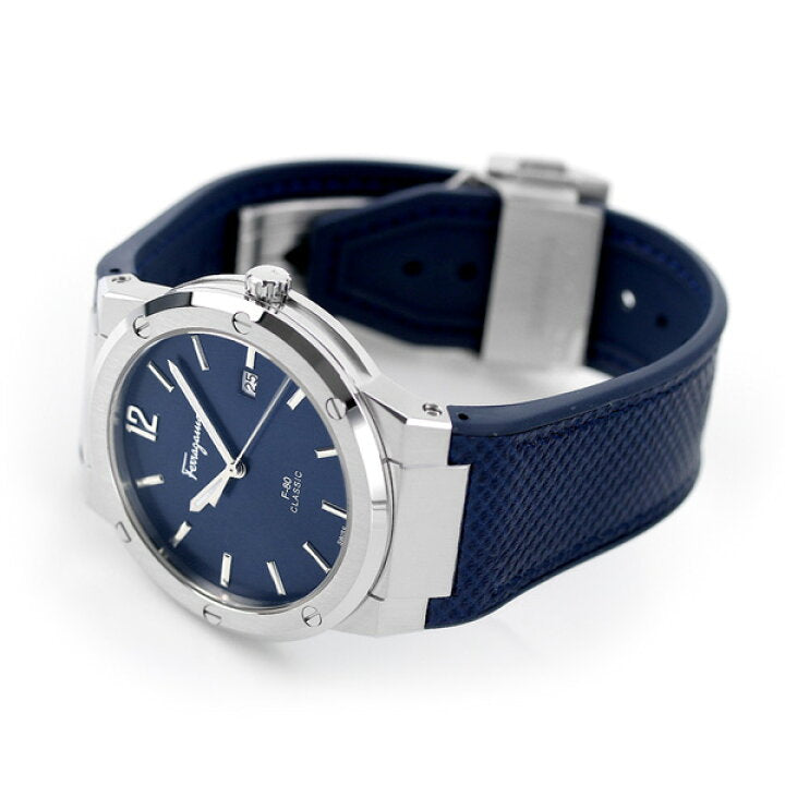 Salvatore Ferragamo F-80 Classic Blue Dial Blue Leather Strap Watch for Men - SFDT00719 Buy Now By Salvatore Ferragamo