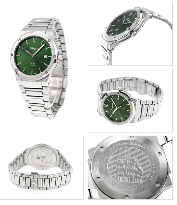 Salvatore Ferragamo F-80 Classic Green Dial Silver Steel Strap Watch for Men - SFDT02123 Buy Now By Salvatore Ferragamo