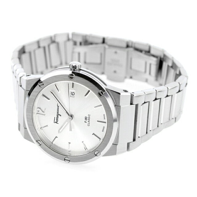 Salvatore Ferragamo F-80 Classic Silver Dial Silver Steel Strap Watch for Men - SFDT02223 Buy Now By Salvatore Ferragamo