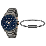 Maserati SFIDA Chronograph Blue Dial Grey Steel Strap Watch For Men - R8873640001 Buy Now By Maserati