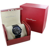 Salvatore Ferragamo Sapphire Chrono Black Dial Black Rubber Strap Watch for Men - SFME00621 Buy Now By Salvatore Ferragamo