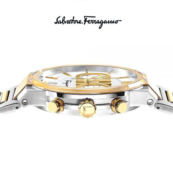 Salvatore Ferragamo F-80 Classic White Dial Two Tone Steel Strap Watch for Men - SFME00821 Buy Now By Salvatore Ferragamo