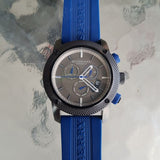 Burberry Sports Chronograph Black Dial Blue Rubber Strap Watch for Men - BU7714 Buy Now By Burberry
