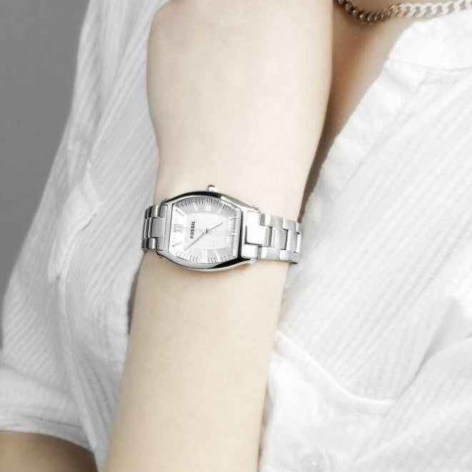 Fossil Wallace Silver Dial Silver Steel Strap Watch for Women - ES3174 Buy Now By Fossil