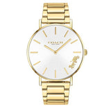 Coach Perry White Dial Gold Steel Strap Watch for Women - 14503345 Buy Now By Coach