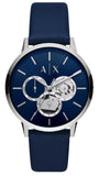 Armani Exchange Cayde Chronograph Blue Dial Blue Leather Strap Watch for Men - AX2746 Buy Now By Armani Exchange