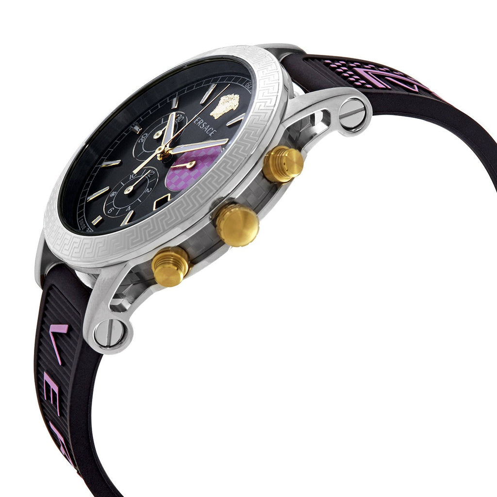 Versace Sport Tech Chronograph Black Dial Black Rubber Strap Watch for Women - VELT00619 Buy Now By Versace