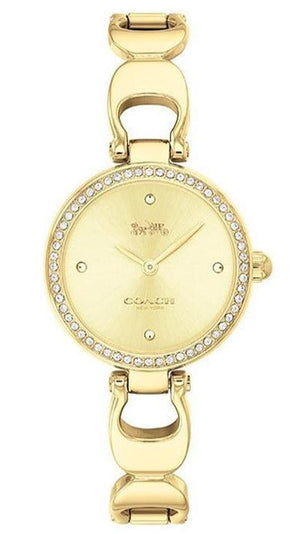 Coach Park Diamonds Gold Dial Gold Steel Strap Watch for Women - 14503171 Buy Now By Coach