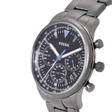 Fossil Goodwin Chrono Analog Black Dial Grey Steel Strap Watch for Men - FS5518 Buy Now By Fossil