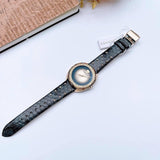 Versace Shadov Quartz Gold Dial Black Leather Strap Watch for Women - VEBM01118 Buy Now By Versace