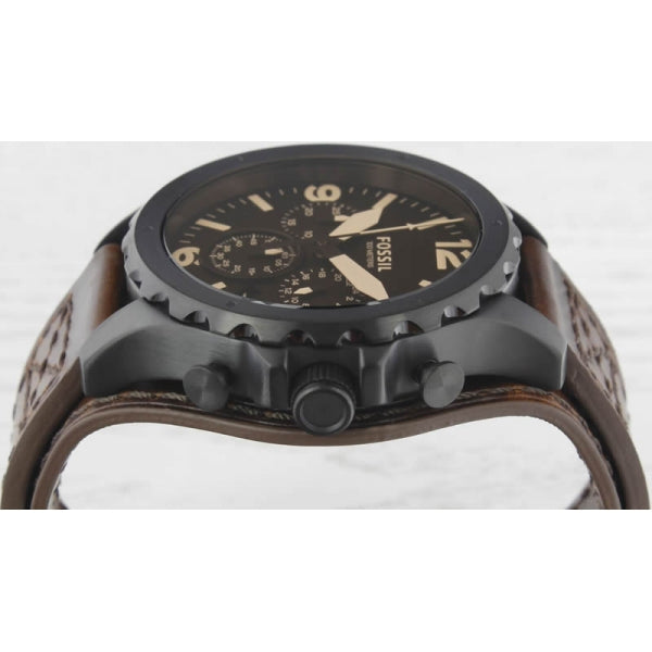 Fossil Nate Chronograph Brown Dial Brown Leather Strap Watch for Men - JR1511 Buy Now By Fossil