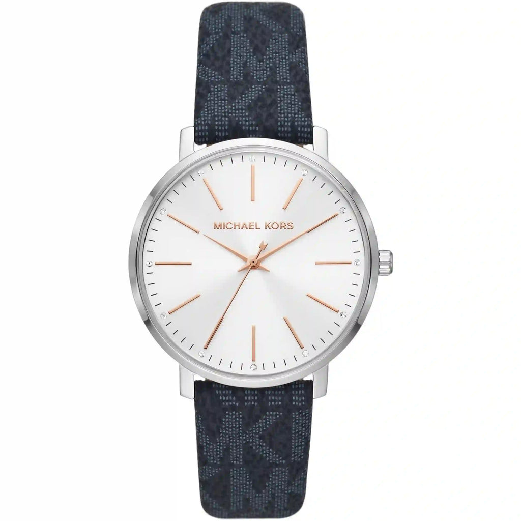 Michael Kors Pyper Quartz Silver Dial Blue Leather Strap Watch For Women - MK7244 Buy Now By Michael Kors