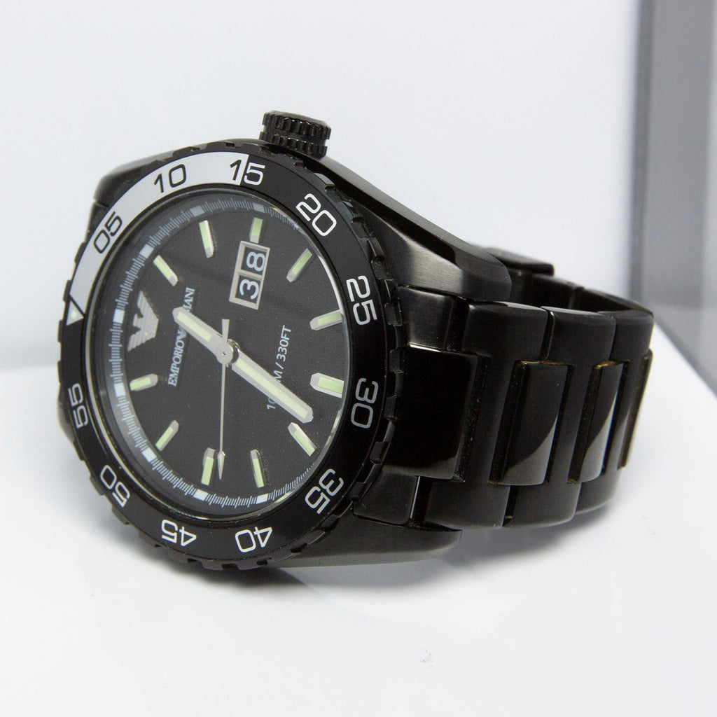 Emporio Armani Sportivo Quartz Black Dial Black Steel Strap Watch For Men - AR6049 Buy Now By Emporio Armani