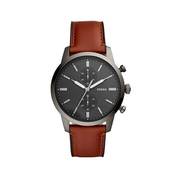 Fossil Townsman Chronograph Gray Dial Brown Leather Strap Watch for Men - FS5522 Buy Now By Fossil