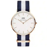 Daniel Wellington Classic Glasgow White Dial Two Tone NATO Strap Watch For Women - DW00100031 Buy Now By Daniel Wellington