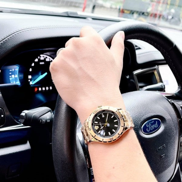 Versace Hellenyium Quartz Black Dial Gold Steel Strap Watch For Men - VE3A00820 Buy Now By Versace