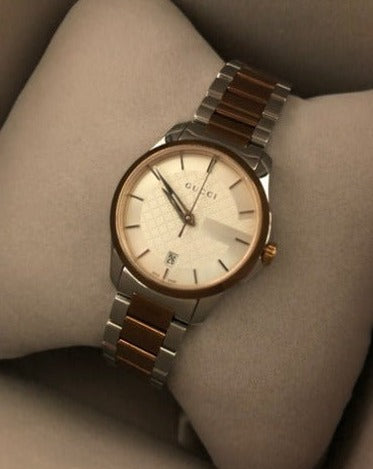 Gucci G Timeless Silver Dial Two Tone Steel Strap Watch For Women - YA126528 Buy Now By Gucci