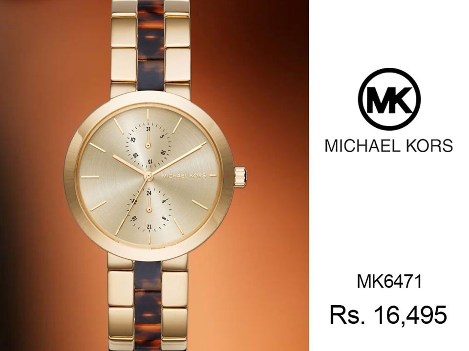 Michael Kors Garner Multifunction Gold Dial Two Tone Steel Strap Watch For Women - MK6471 Buy Now By Michael Kors