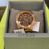 Guess BFF Multifunction Brown Dial Rose Gold Steel Strap Watch for Women - W0231L8 Buy Now By Guess