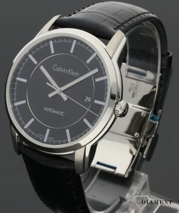 Calvin Klein Infinity Automatic Black Dial Black Leather Strap Watch for Men - K5S341C1 Buy Now By Calvin Klein