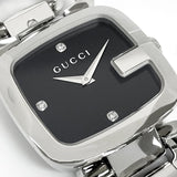Gucci G Gucci Diamonds Black Dial Silver Steel Strap Watch For Women - YA125406 Buy Now By Gucci