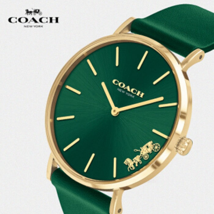 Coach Green Dial Green Leather Strap Watch for Women - 14503383 Buy Now By Coach