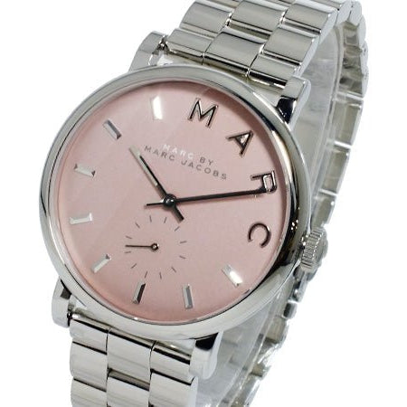 Marc Jacobs Baker Pink Dial Silver Steel Strap Watch for Women - MBM3283 Buy Now By Marc Jacobs
