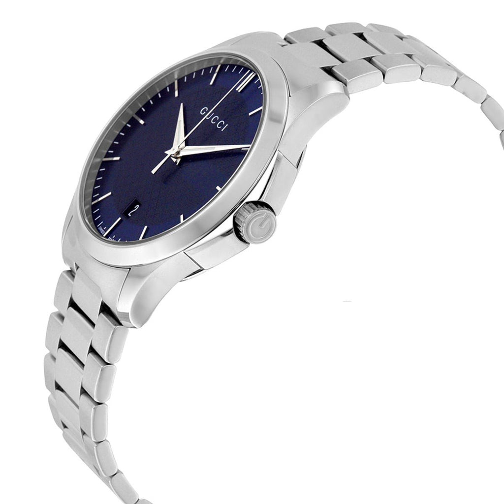 Gucci G Timeless Blue Dial Silver Steel Strap Watch For Men - YA126440 Buy Now By Gucci