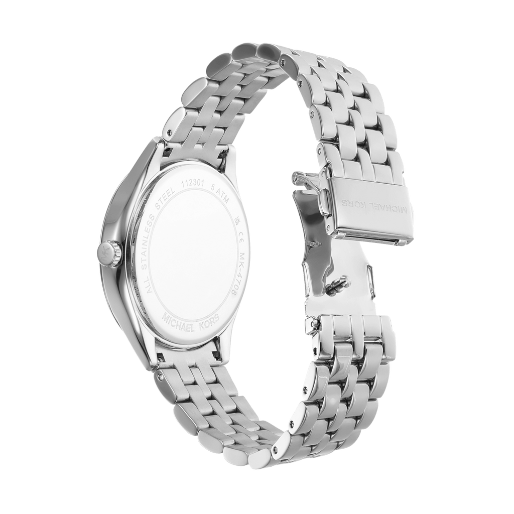 Michael Kors Harlowe Three-Hand Quartz Silver Dial Silver Steel Strap Watch For Women - MK4708 Buy Now By Michael Kors