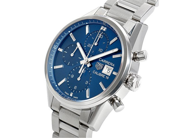 Tag Heuer Carrera Chronograph 41mm Blue Dial Silver Steel Strap Watch for Men - CBK2112.BA0715 Buy Now By Tag Heuer