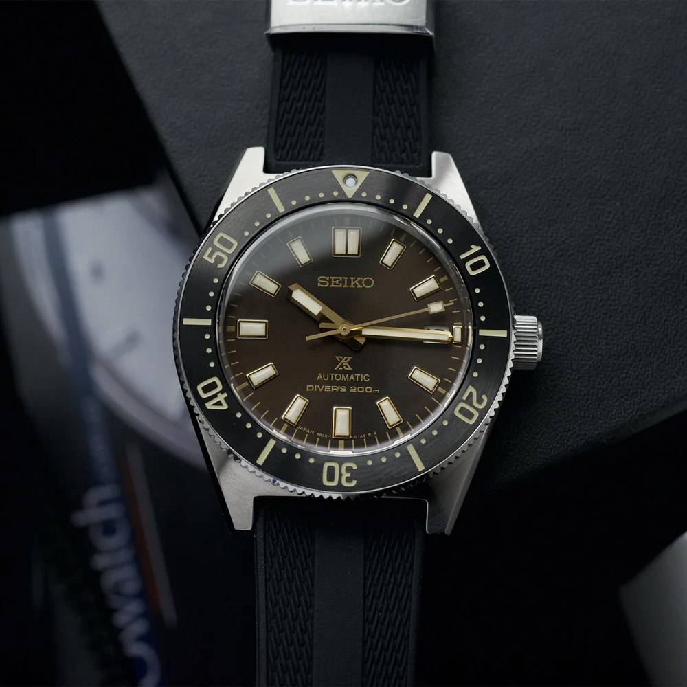 Seiko Prospex 1965 Diver's Modern Re-Interpretation Automatic Brown Dial Black Rubber Strap Watch For Men - SPB147J1 Buy Now By Seiko