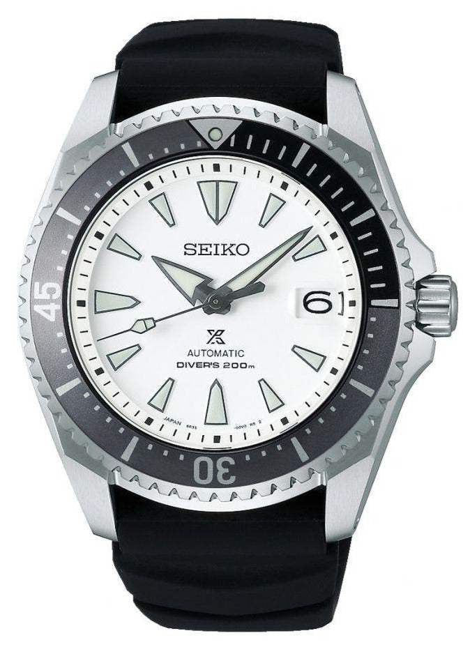 Seiko Shogun Prospex Titanium Divers Automatic White Dial Black Rubber Strap Watch For Men - SPB191J1 Buy Now By Seiko