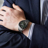 Seiko Presage Sharp Edged Series GMT Green Dial Silver Steel Strap Watch For Men - SPB219J1 Buy Now By Seiko