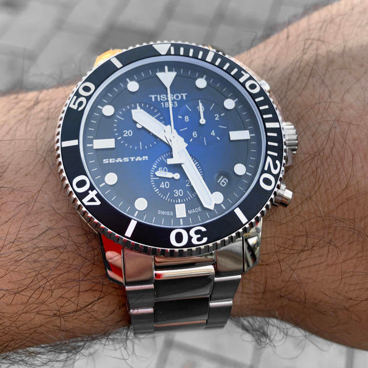 Tissot Seastar 1000 Chronograph Driver Blue Dial Silver Steel Strap Watch For Men - T120.417.11.041.01 Buy Now By Tissot