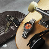 Seiko 5 Sports GMT Automatic Orange Dial Silver Steel Strap Watch For Men - SSK005K1 Buy Now By Seiko