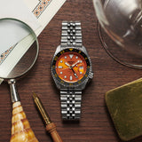Seiko 5 Sports GMT Automatic Orange Dial Silver Steel Strap Watch For Men - SSK005K1 Buy Now By Seiko