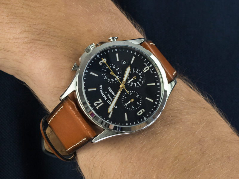 Fossil Forrester Chronograph Blue Dial Brown Leather Strap Watch for Men - S5607 Buy Now By Fossil