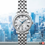 Tissot T Classic Carson Premium Automatic Lady Silver Dial Silver Steel Strap Watch for Women - T122.207.11.033.00 Buy Now By Tissot