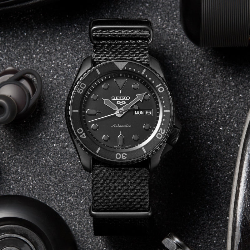 Seiko 5 Sports Automatic Black Dial Black NATO Strap Watch For Men - SRPD79K1 Buy Now By Seiko